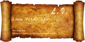 Laux Vitális névjegykártya